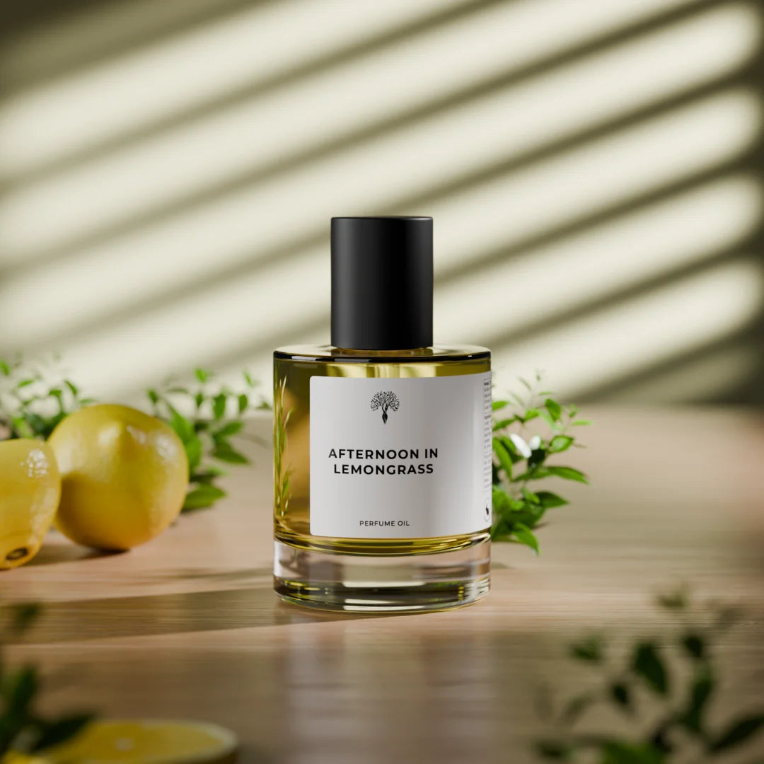 Afternoon in Lemongrass perfume oil bottle with a dropper