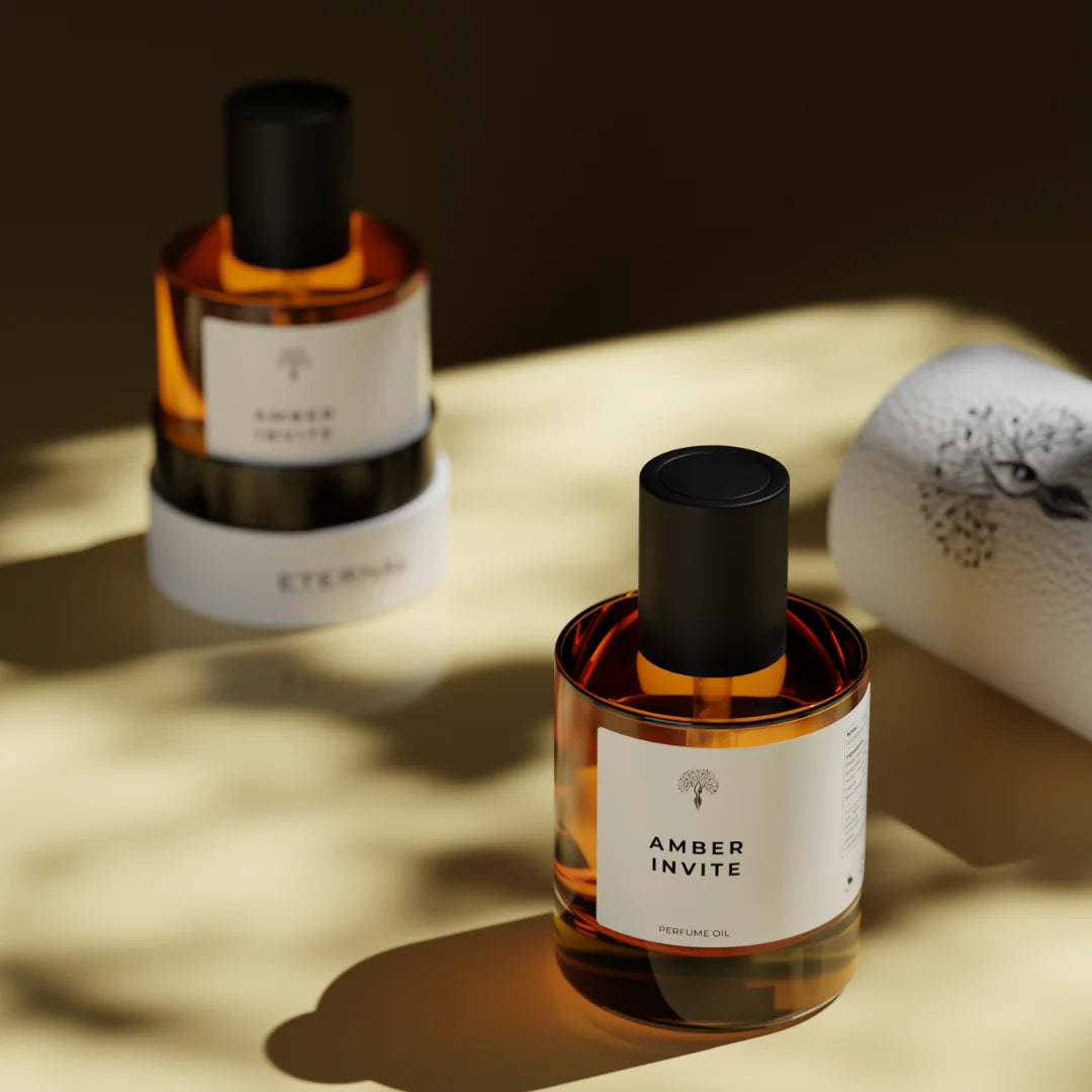 Amber Invite perfume bottle with dropper