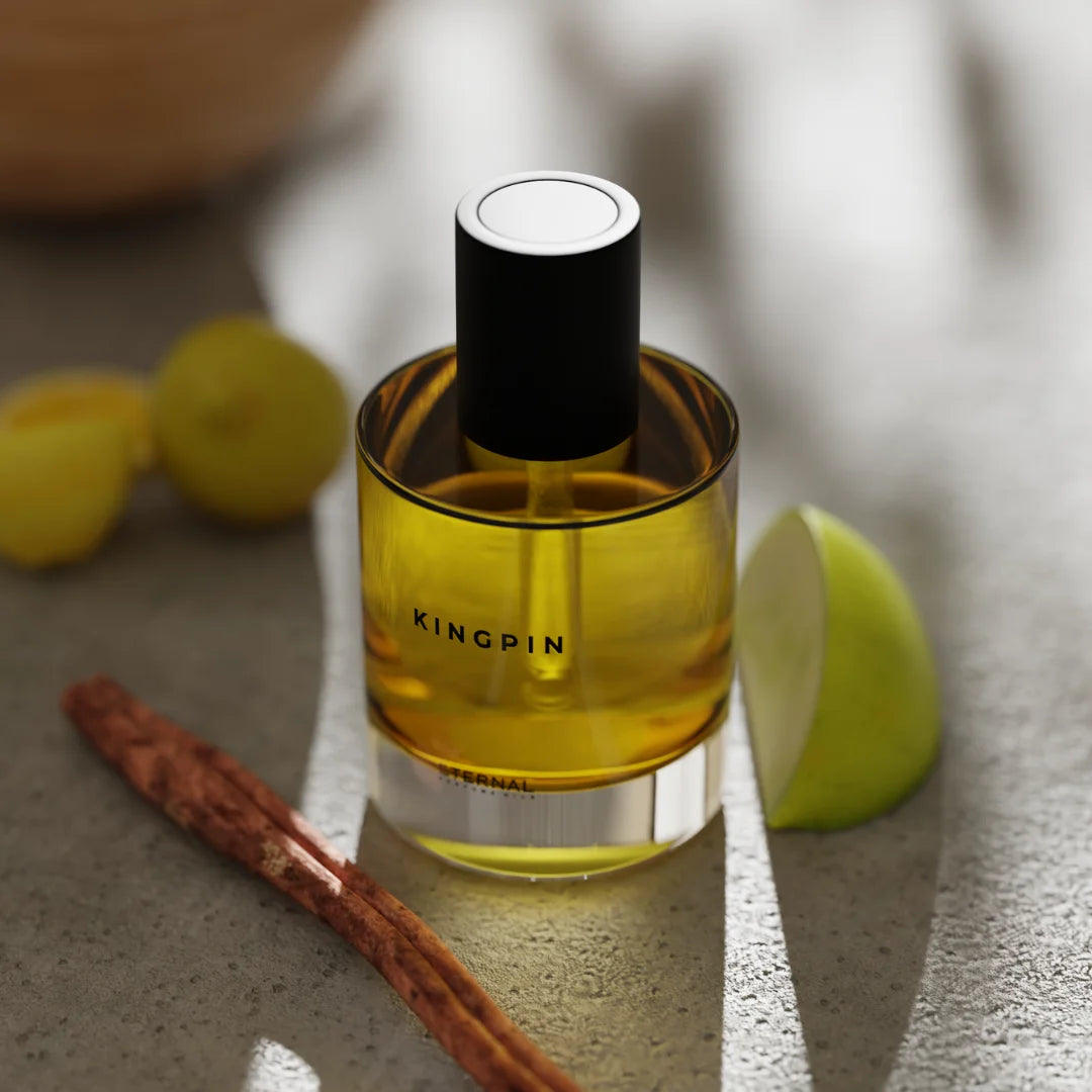 Kingpin perfume oil bottle with a dropper