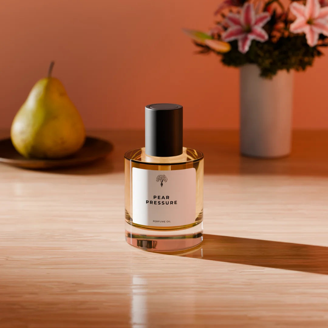 Pear Pressure perfume oil bottle with a dropper