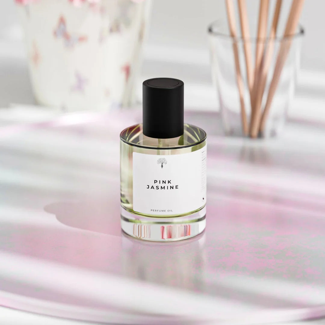Pink Jasmine perfume oil bottle with a dropper