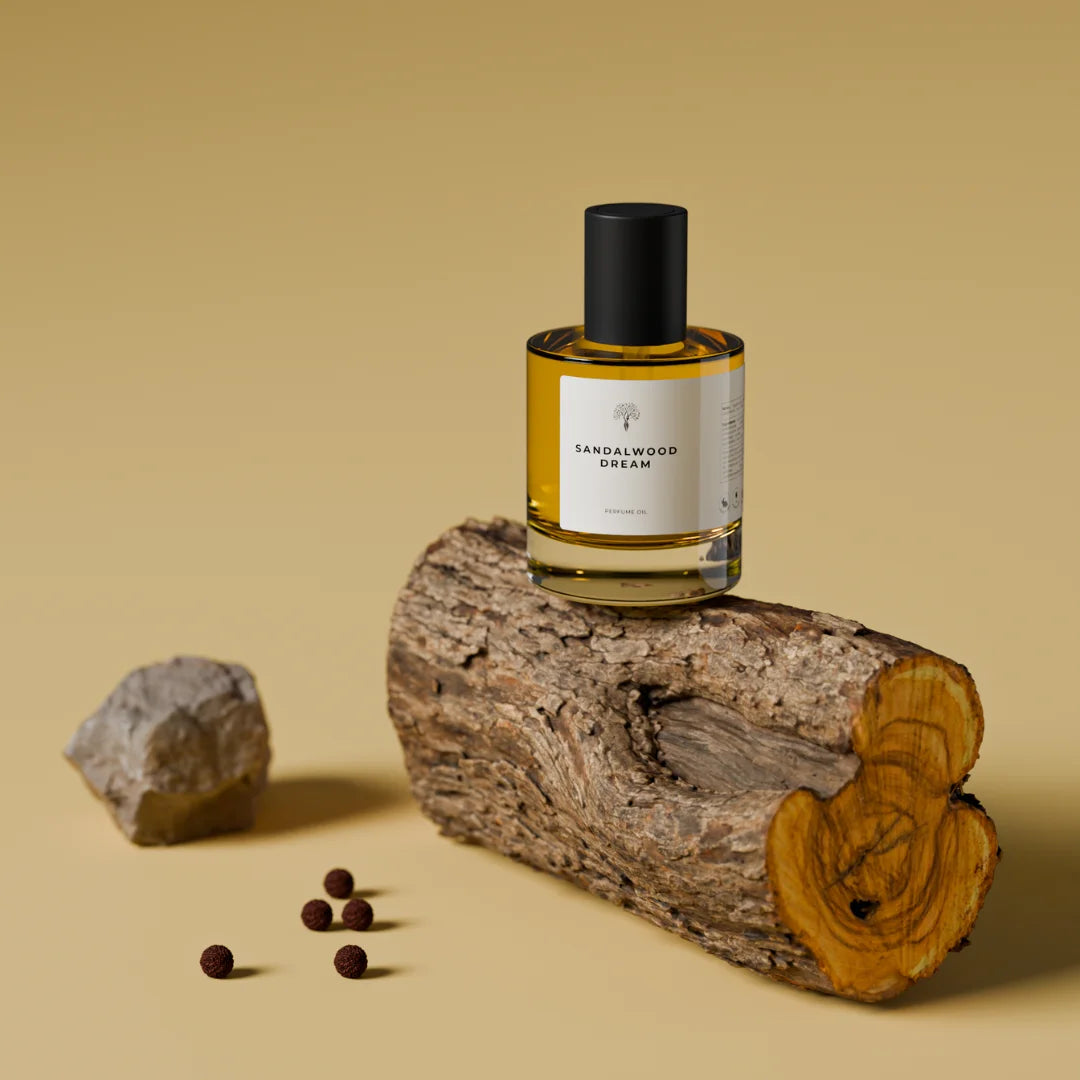 Sandalwood Dream perfume bottle with dropper