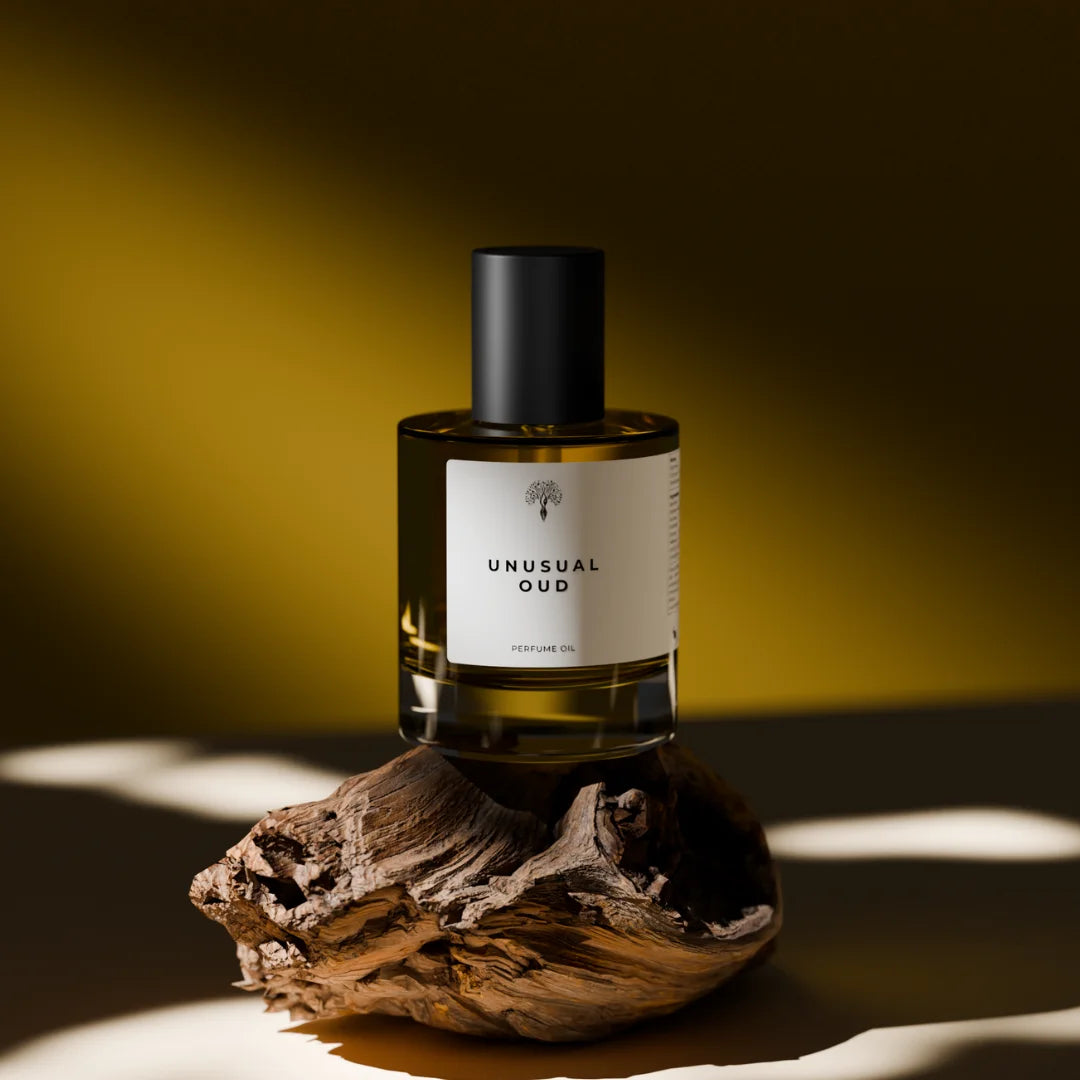 Unusual Oud perfume bottle with dropper
