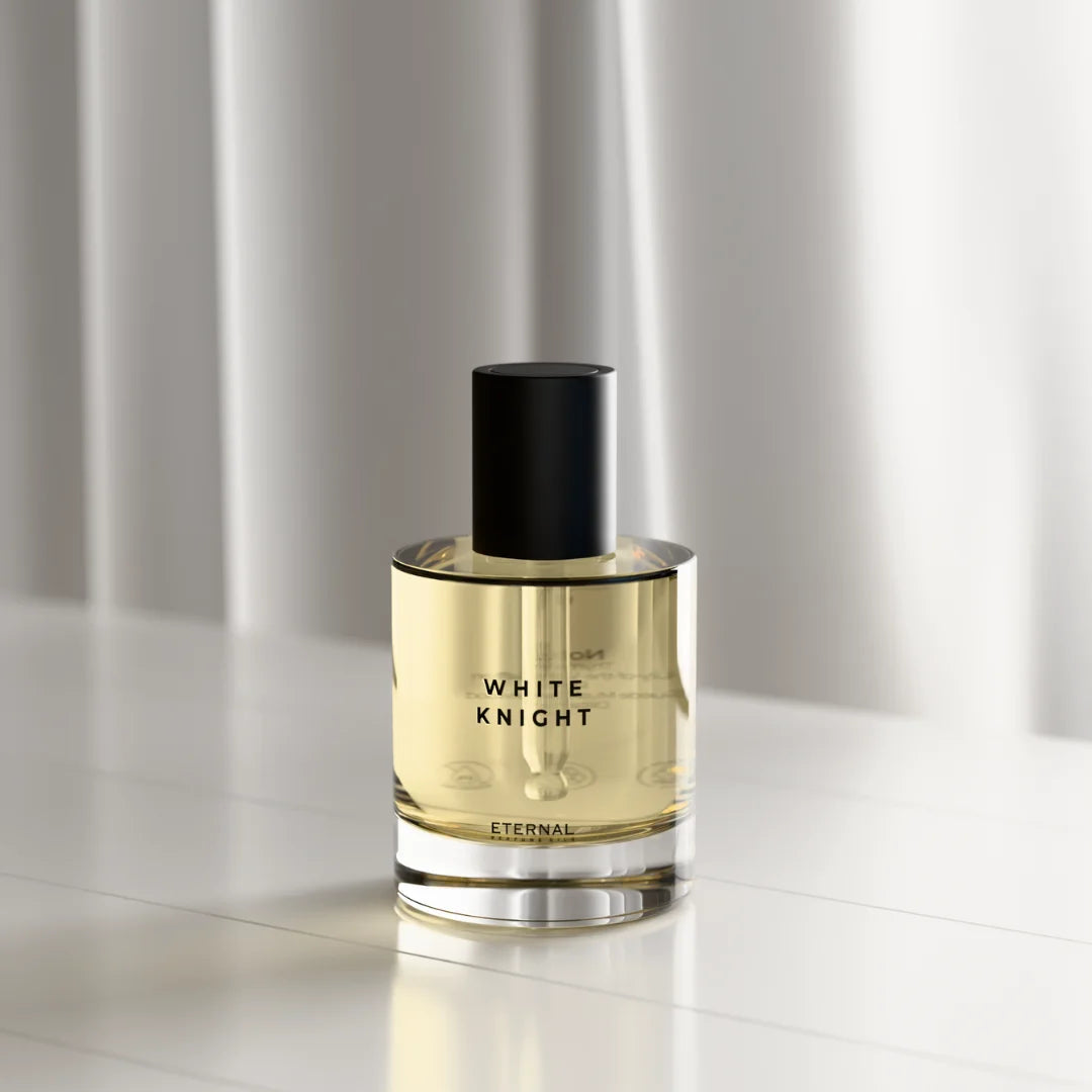 White Knight perfume oil bottle with a dropper