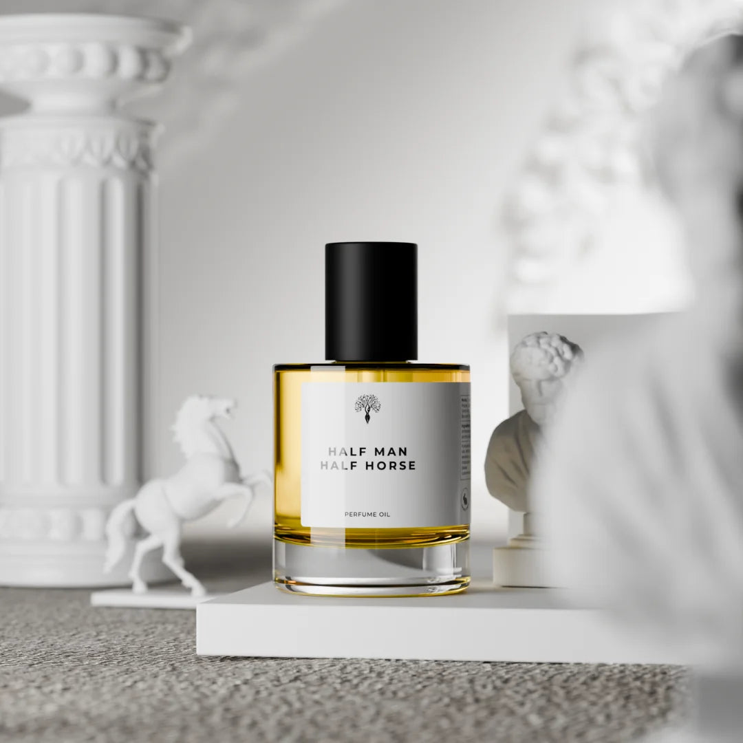 Half Man Half Horse perfume oil bottle with a dropper