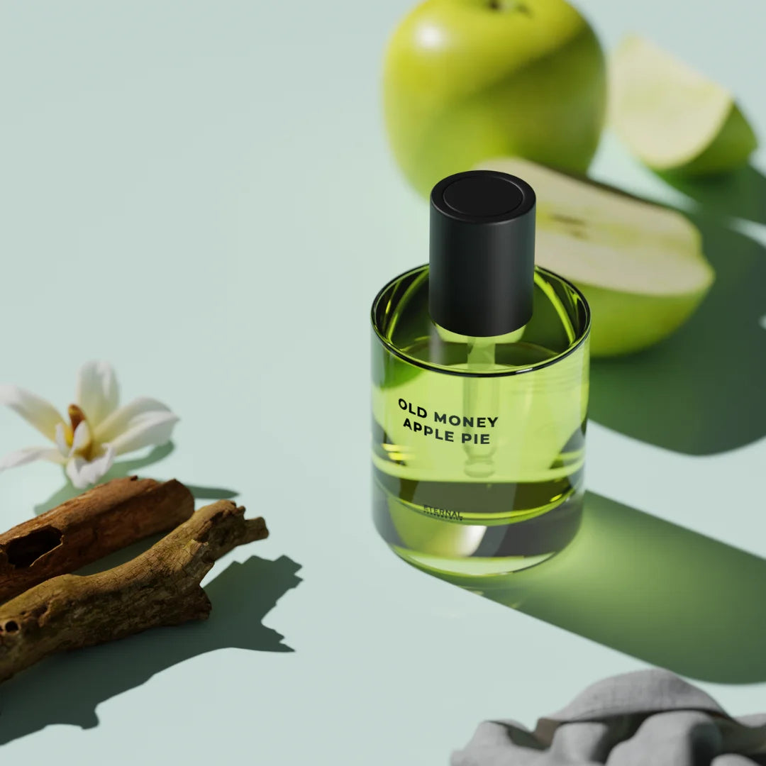 Old Money Apple Pie perfume oil bottle with a dropper