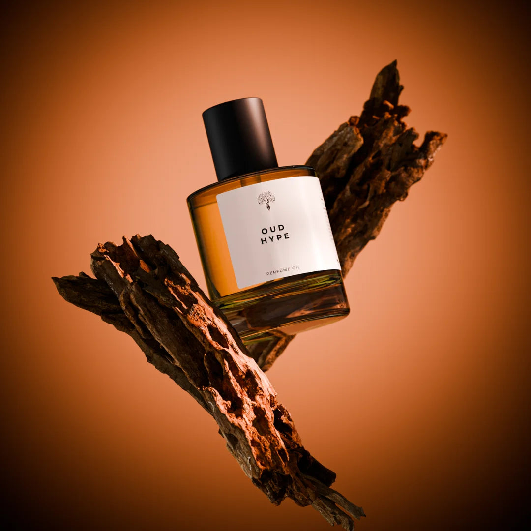 Oud Hype perfume bottle with dropper