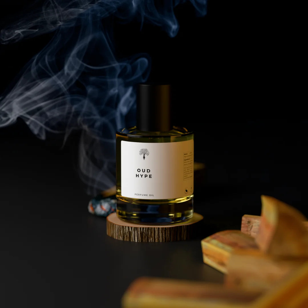 Oud Hype perfume oil bottle with a dropper