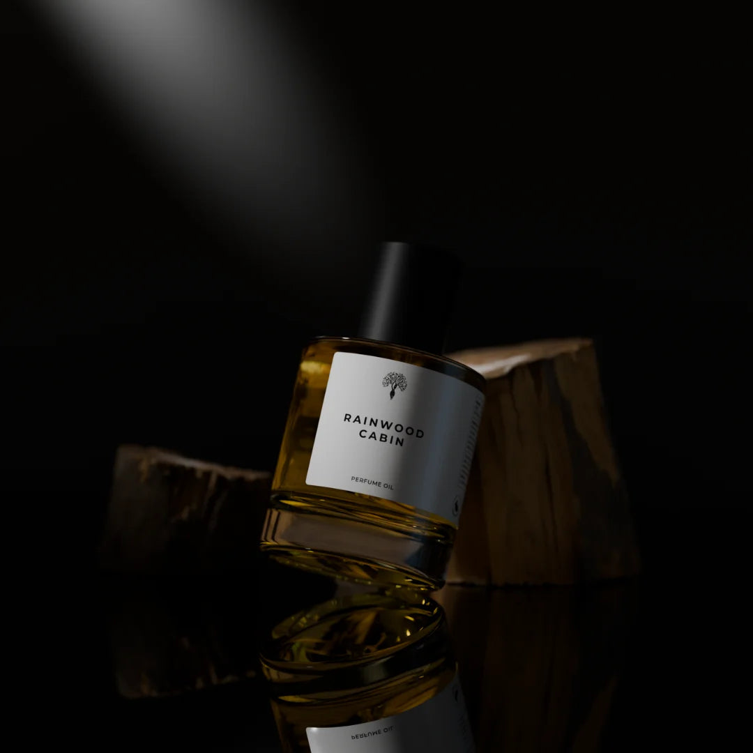 Rainwood Cabin perfume bottle with dropper