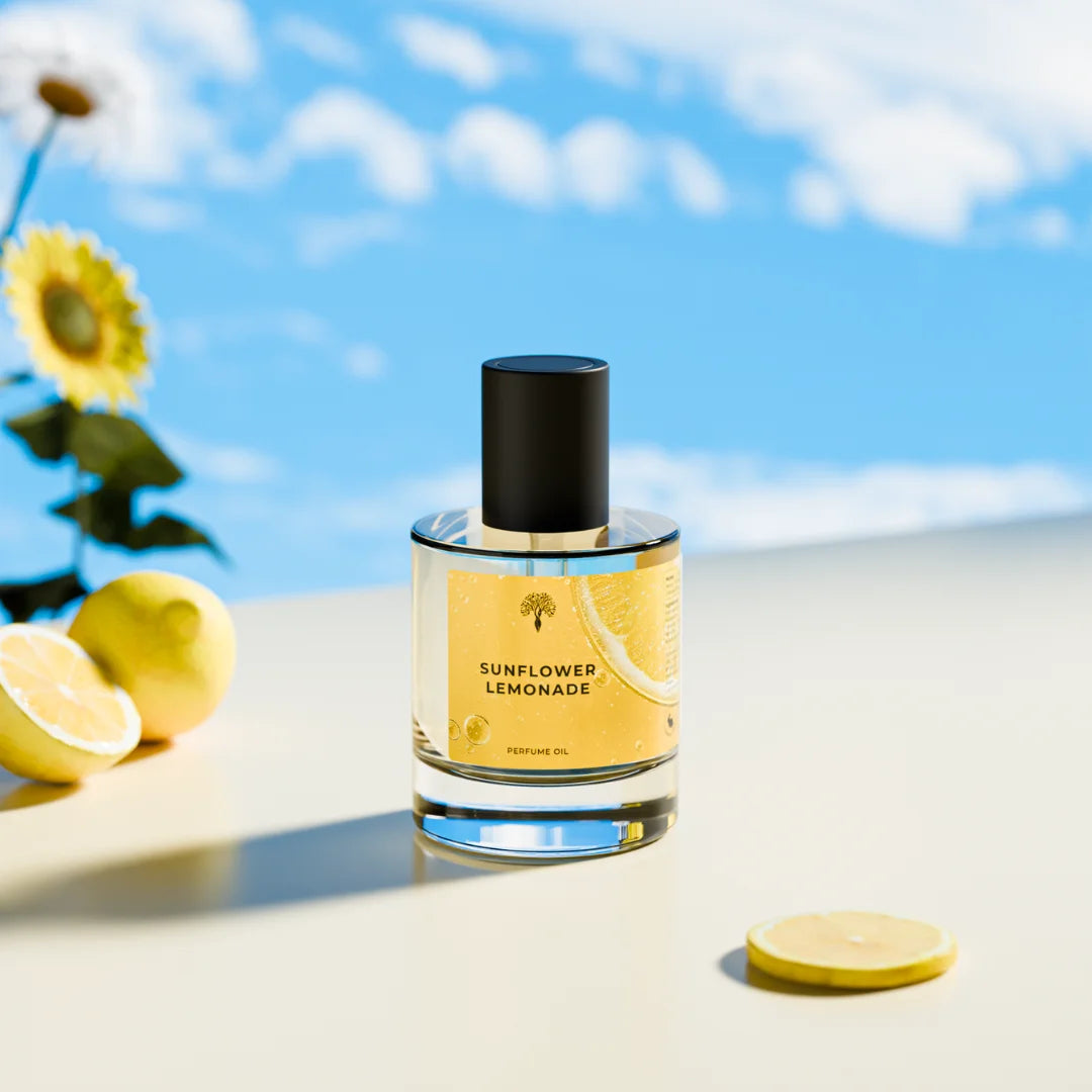 Sunflower Lemonade perfume bottle with dropper