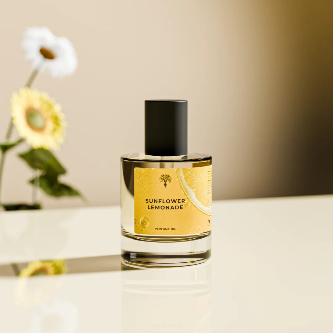 Sunflower Lemonade perfume oil bottle with a dropper